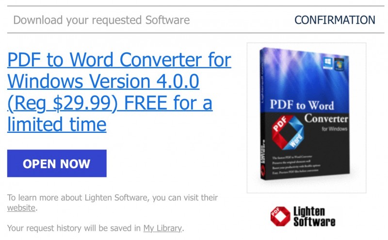 Download Software + Lisensi "PDF to Word Converter Pro" Senilai $29.99 (Gratis!)