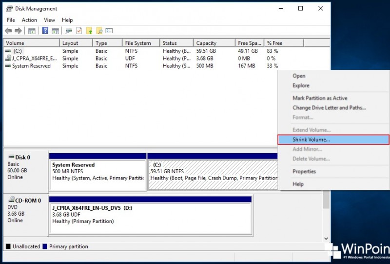 Cara partisi hardisk win 10