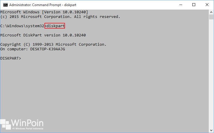 membuat partisi dengan diskpart di windows 10 (1)