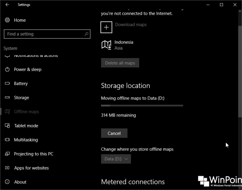 Cara Mengganti Lokasi Penyimpanan Offline Maps di Windows 10 (3)