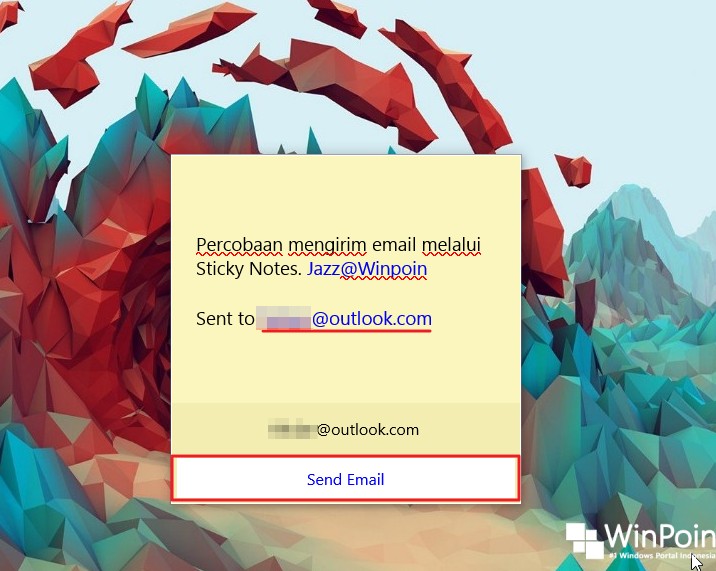 Cara Mengirim Email Melalui Sticky Notes di Windows 10 (3)