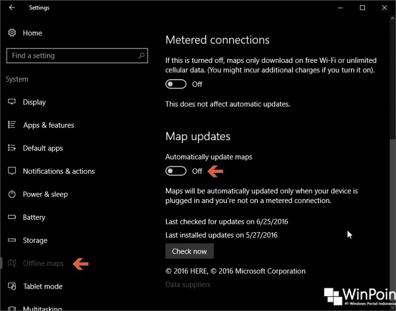 Cara Menon-aktifkan Update Otomatis Offline Maps di Windows 10