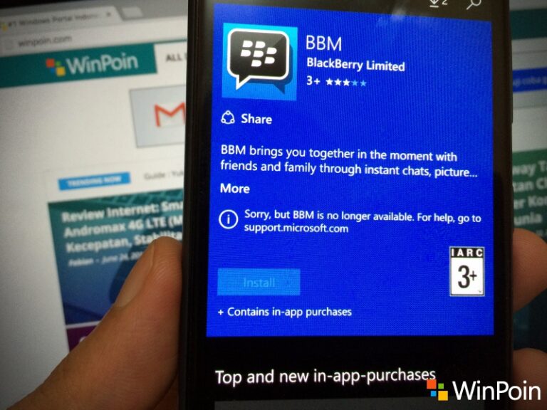 Tidak Ada Lagi BBM (BlackBerry Messenger) di Windows Store