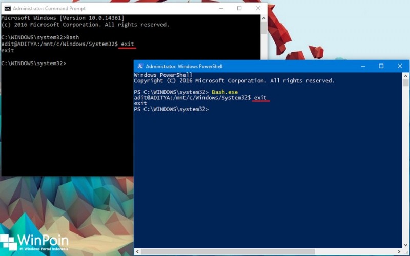 menjalankan bash ubuntu langsung dari Command Prompt atau powershell (2)