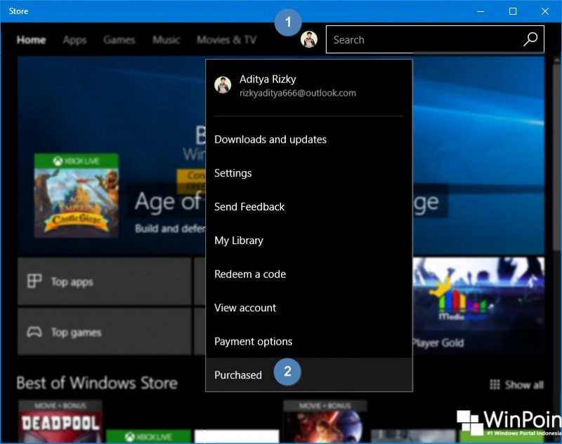 Cara Melihat Riwayat Pembelian Aplikasi di Windows 10 (2)