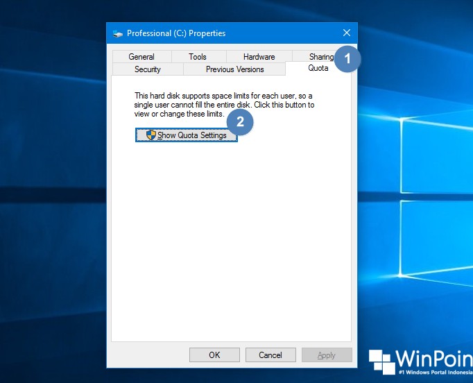 Cara Memasang Kuota pada Partisi di Windows 10 (2)
