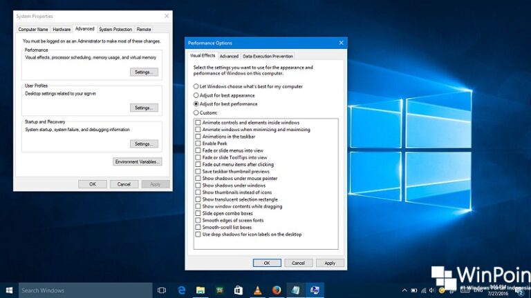 Cara Mematikan Visual Efek di Windows 10 (1)