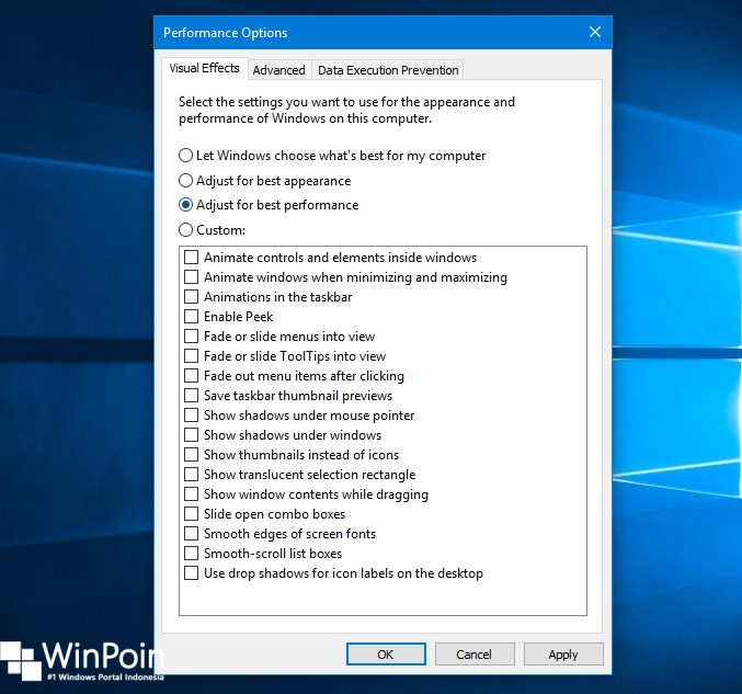 Cara Mematikan Visual Efek di Windows 10 (4)