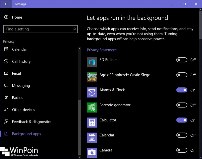 Cara Mencegah Modern Apps Berjalan Secara Background di Windows 10