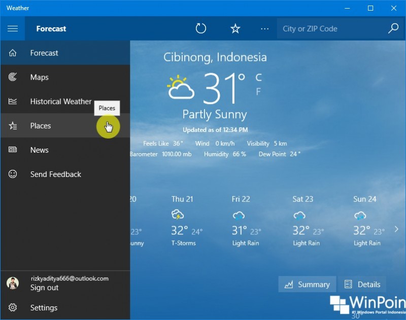 Cara Menambah Lokasi pada App Weather di Windows 10 (1)