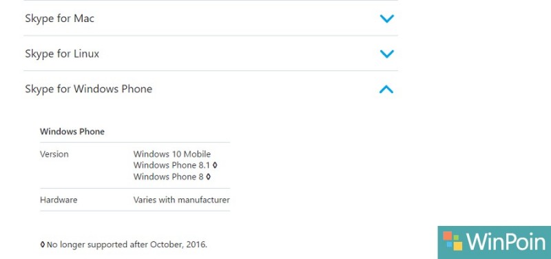 Skype Akan Menghentikan Dukungan Untuk Windows Phone 8/8.1