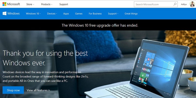 Upgrade Gratis ke Windows 10 Telah Berakhir Hari ini