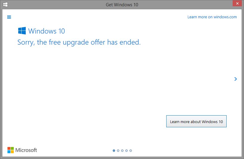 Upgrade Gratis ke Windows 10 Telah Berakhir Hari ini_1Upgrade Gratis ke Windows 10 Telah Berakhir Hari ini_1