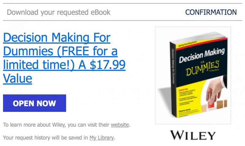 Download Ebook "Decision Making for Dummies" Senilai 237 ribu, Gratis!