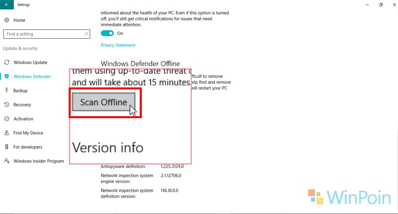 Cara Menggunakan Fitur Scan Offline di Windows Defender