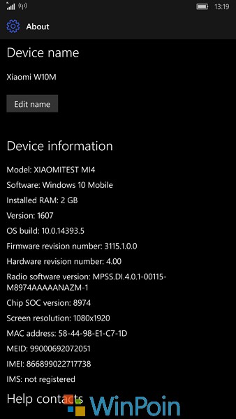 Review Windows 10 Mobile Insider Build 14393.5 di Xiaomi Mi4