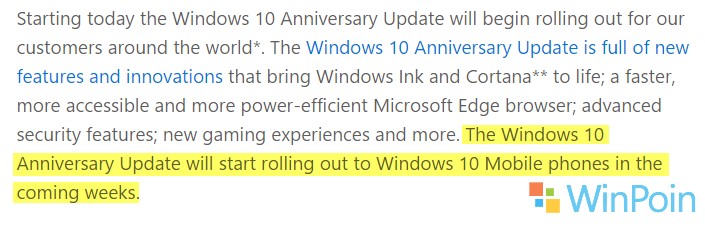 Windows 10 Mobile Anniversary Update akan Dirilis Beberapa Minggu ke Depan