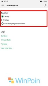 Mengubah Theme Aplikasi Film & TV di Windows 10 Mobile