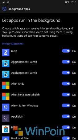 Cara Mengatur Background Apps di Windows 10 Mobile