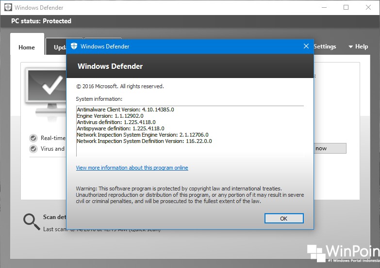 Cara Menemukan Versi Windows Defender di Windows 10 (3)