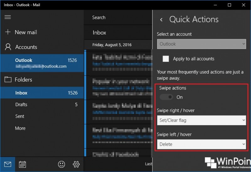 Cara Mengaktifkan Fitur Swipe pada Mail di Windows 10 (3)
