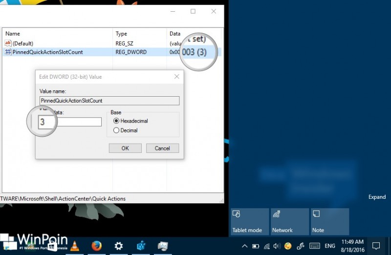 Cara Menghilangkan Quick Action dari Action Center Windows 10 (3)