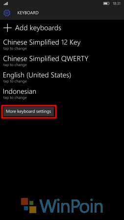 Merubah Ukuran Keyboard Windows 10 Mobile