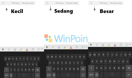 Merubah Ukuran Keyboard Windows 10 Mobile