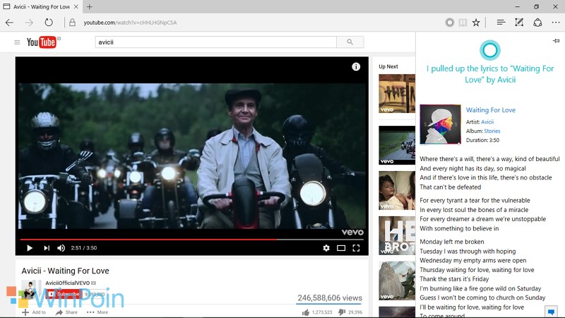 Cara agar Cortana Dapat Mencarikan Lirik Lagu yang Sedang Kamu Putar di YouTube (Microsoft Edge)