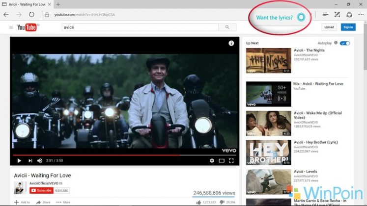 Cara agar Cortana Dapat Mencarikan Lirik Lagu yang Sedang Kamu Putar di YouTube (Microsoft Edge)