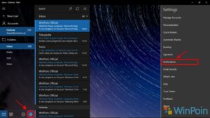 Cara agar Notifikasi Email tak Muncul di Action Center Windows 10