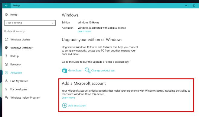 Cara menghubungkan lisensi Windows 10 ke Microsoft Account