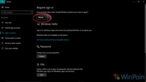 Menonaktifkan Password Setelah Windows 10 Sleep