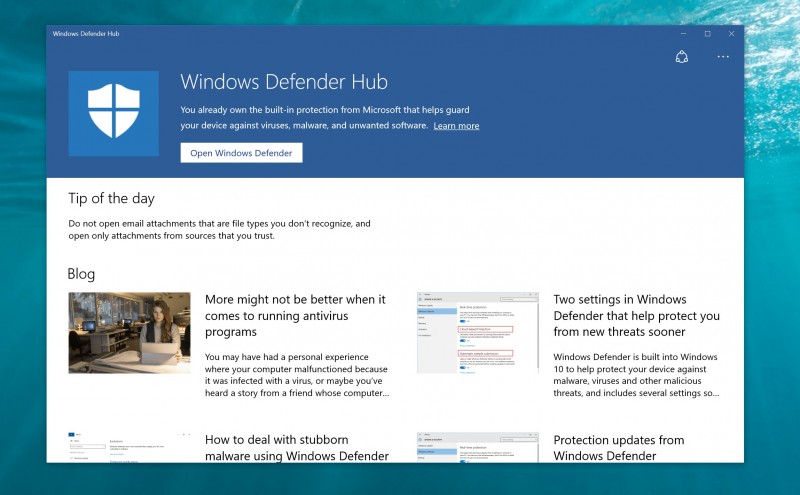 Windows Defender Hub