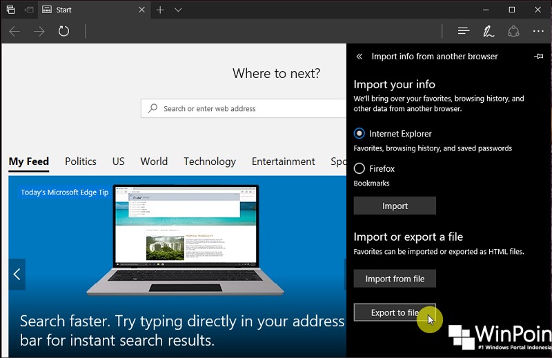 Cara Export Favorites dari Microsoft Edge (3)