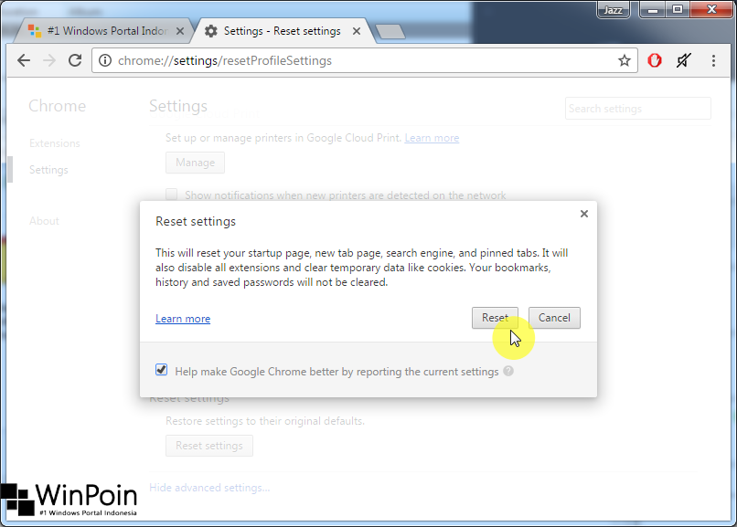 Sama halnya dengan browser lain ibarat Mozilla dan Internet Explorer Cara Reset Pengaturan Google Chrome