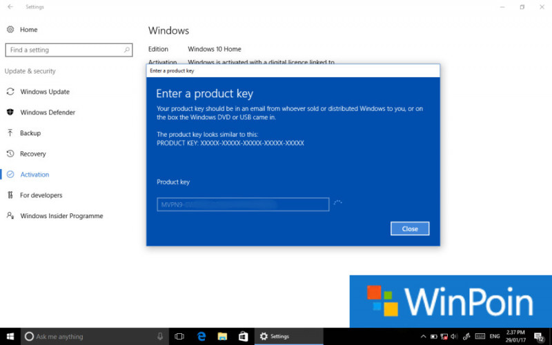 Cara Upgrade Windows 10 Home ke Windows 10 Pro