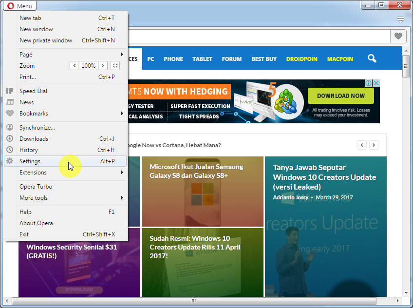 Cara Mematikan Page Prediction di Opera Cara Mematikan Page Prediction di Opera