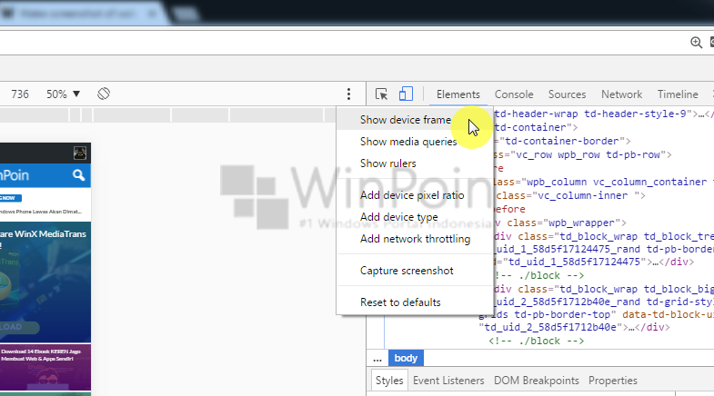 Cara Membuat Screenshot Web dengan Frame Smartphone di Google Chrome (5)