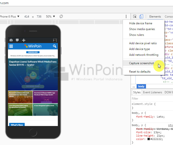 Cara Membuat Screenshot Web dengan Frame Smartphone di Google Chrome (6)