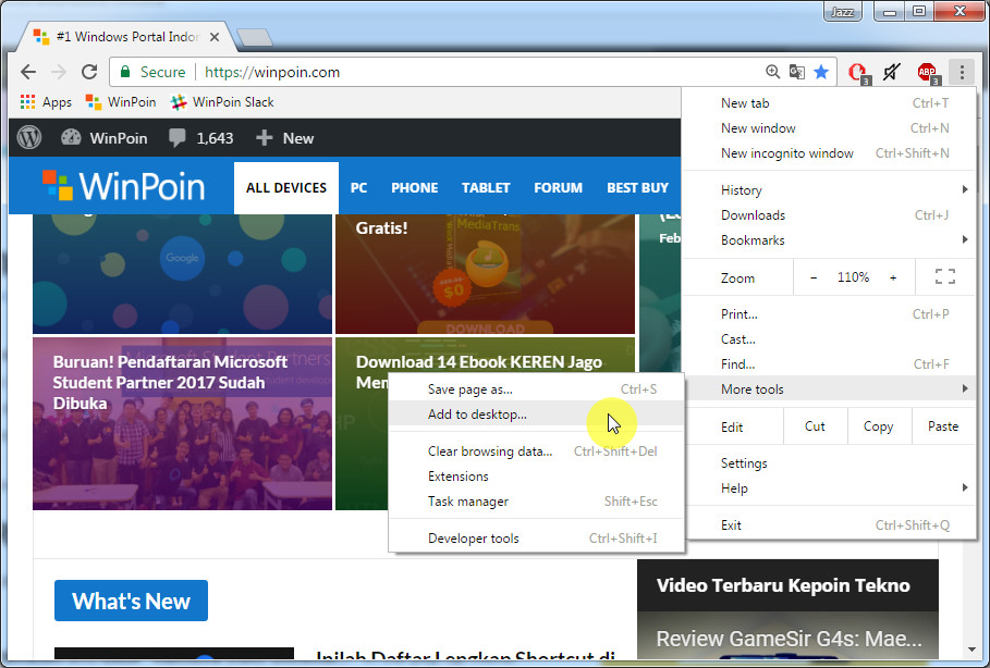 Cara Membuat Shortcut Halaman Web Menggunakan Google Chrome (2)