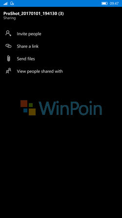 Cara Mengirim File (Foto, Video, Dokumen dan lain-lain) dari OneDrive (Windows 10 Mobile)