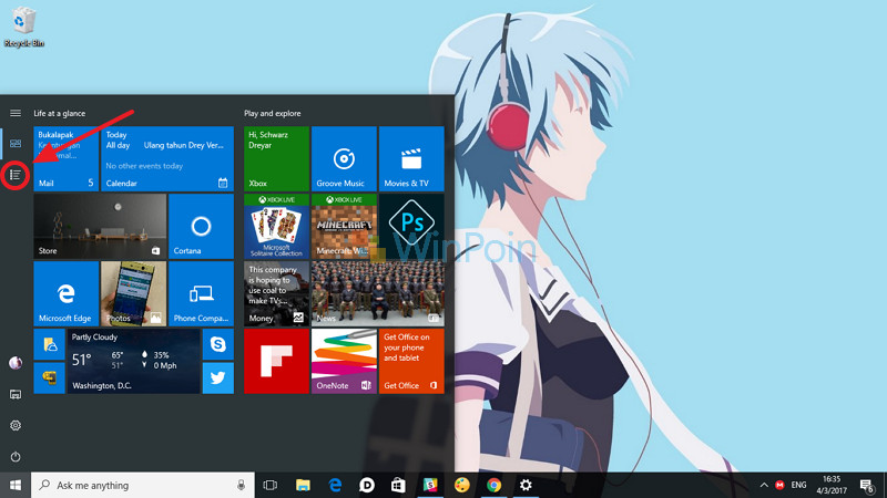 Cara Memunculkan dan Menyembunyikan App List di Windows 10 Creatros Update