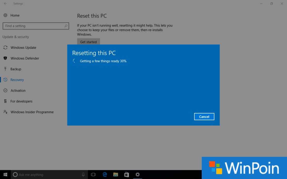 Tutorial Cara Reset Windows 10 Jadi Seperti Baru
