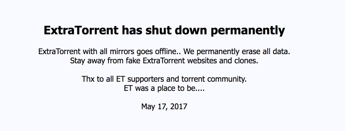 ExtraTorrent Ditutup  Mati Lagi Satu Situs Torrent Besar