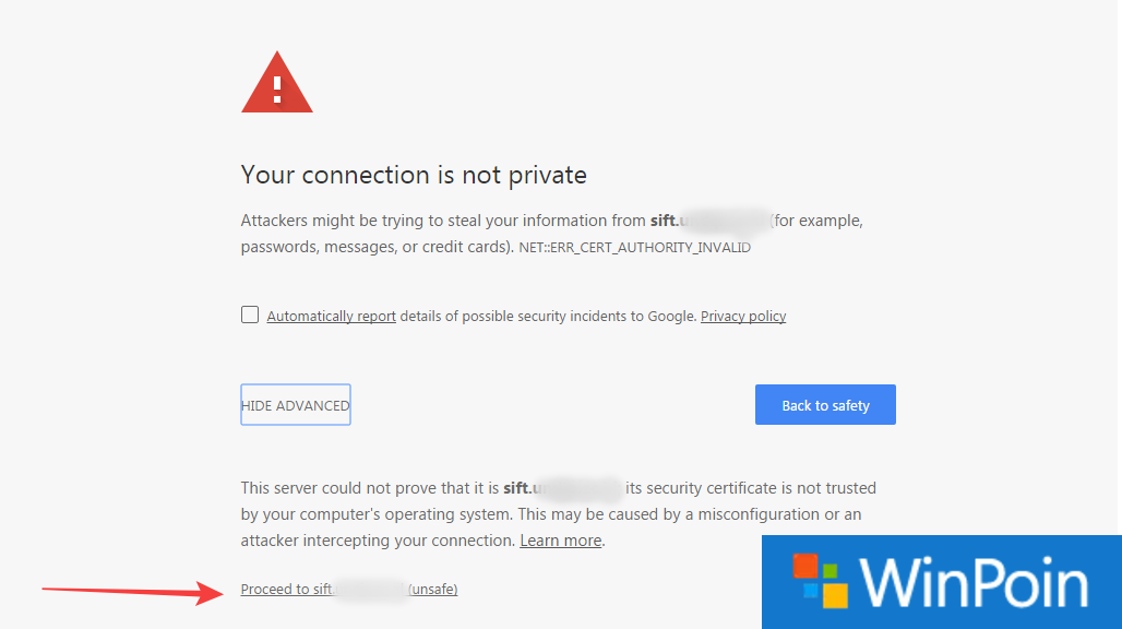 Solusi Error Google Chrome Your Connection is Not Private