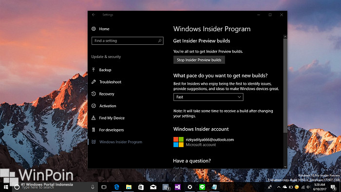 Cara Beralih dari Slow Ring ke Fast Ring Windows 10 (1)