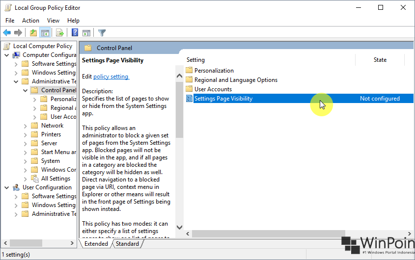 Cara Menyembunyikan Halaman Settings di Windows 10 (1)