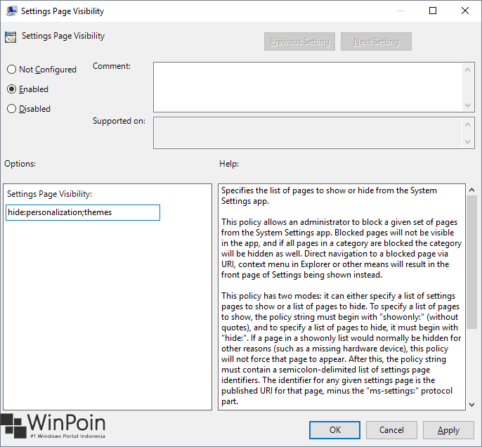 Cara Menyembunyikan Halaman Settings di Windows 10 (2)