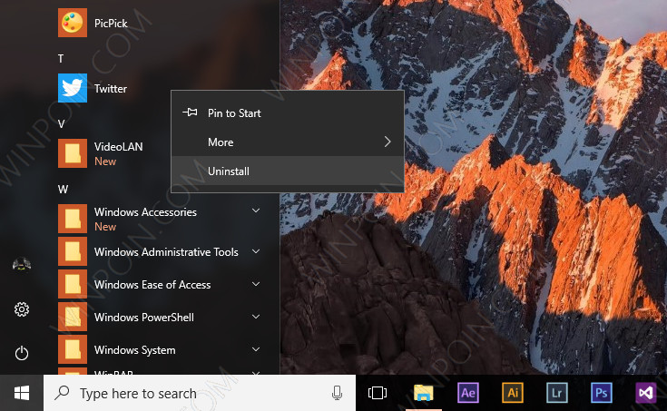 Cara Menghilangkan Opsi Uninstall Aplikasi pada Start Menu (1)